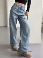 Slant Pocket Wide Leg Jeans B5